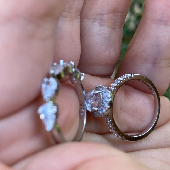 NEW 925 Sterling Silver Two pcs rings - Picture 8 of 10